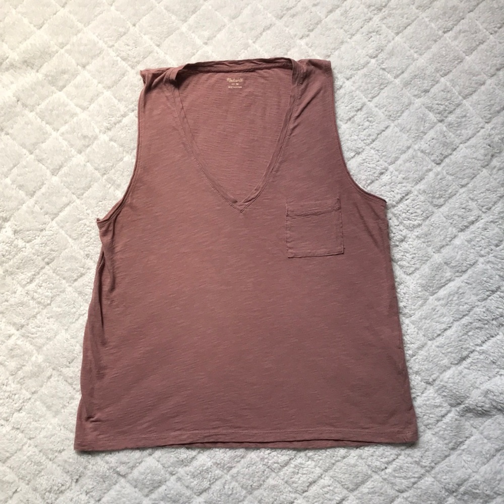 Madewell Whisper Cotton V-Neck Tank Size M